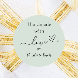 Pegatina Redonda Hecho a mano con el nombre verde del sabio del amo