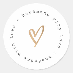 Pegatina Redonda Hecho a mano con Pegatinas de amor