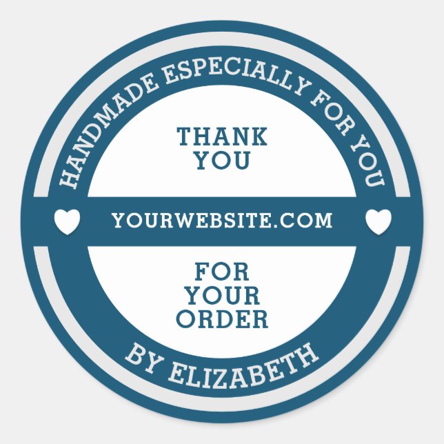 Pegatina Redonda Hecho a mano especialmente para ti (Anverso)