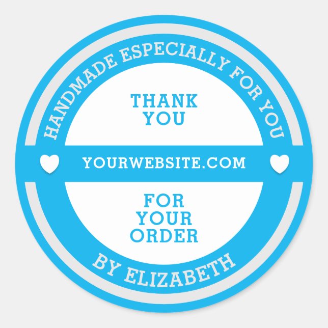 Pegatina Redonda Hecho a mano especialmente para ti (Anverso)
