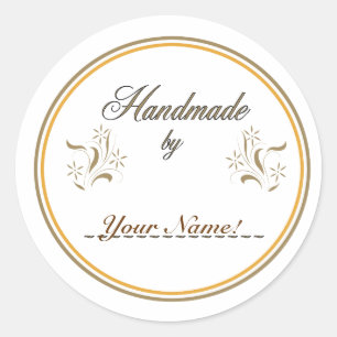 Pegatina Redonda Hecho a mano por...