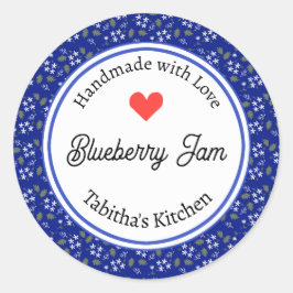 Pegatina Redonda Hecho a mano por Love Blueberry Jam Muffin Persona
