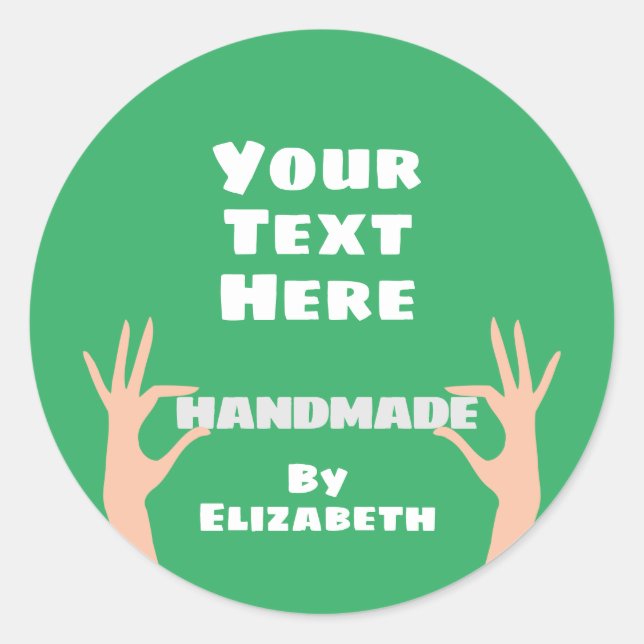 Pegatina Redonda Hecho a mano por usted (Anverso)