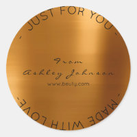 Hecho Con Amo Acero Oro Metálico Brillante