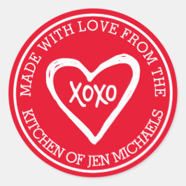 Pegatina Redonda Hecho con amor desde