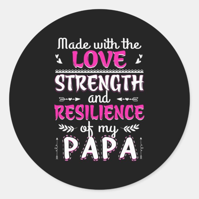 Pegatina Redonda Hecho Con Amor Fortalece La Resiliencia De Diverti (Anverso)