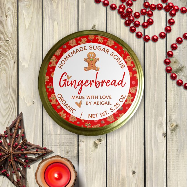 Pegatina Redonda Hecho con amor Gingerbread Scrub De Azúcar Casero (Subido por el creador)