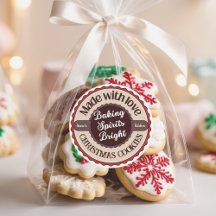 Hecho con Espíritu de Panadería Brillante Navidad