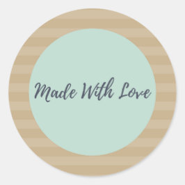 Pegatina Redonda Hecho con pegatinas de amor