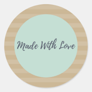Pegatina Redonda Hecho con pegatinas de amor