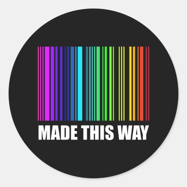 Pegatina Redonda HECHO DE ESTA MANERA LIBRE Mes del Orgullo LGBT (Anverso)
