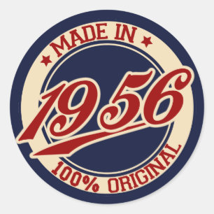 Pegatina Redonda Hecho En 1956