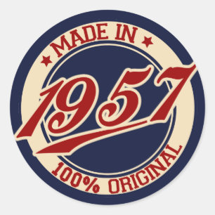 Pegatina Redonda Hecho En 1957