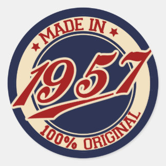 Pegatina Redonda Hecho En 1957