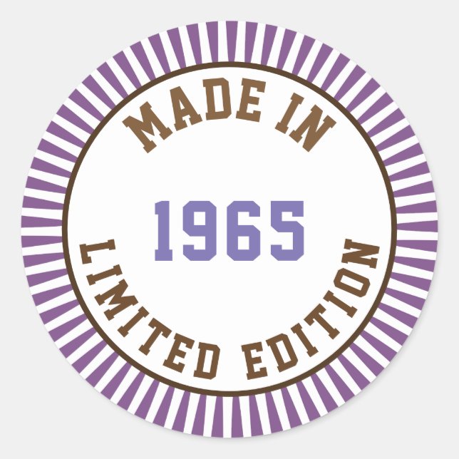 Pegatina Redonda Hecho en 1965 (Anverso)