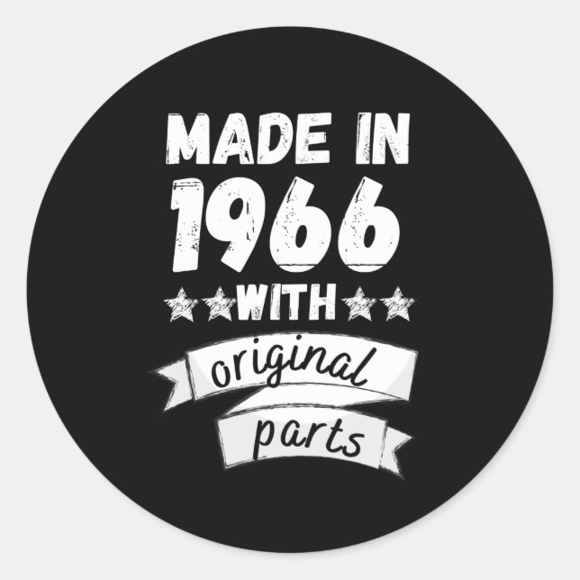 Pegatina Redonda hecho en 1966 con piezas originales, (Anverso)