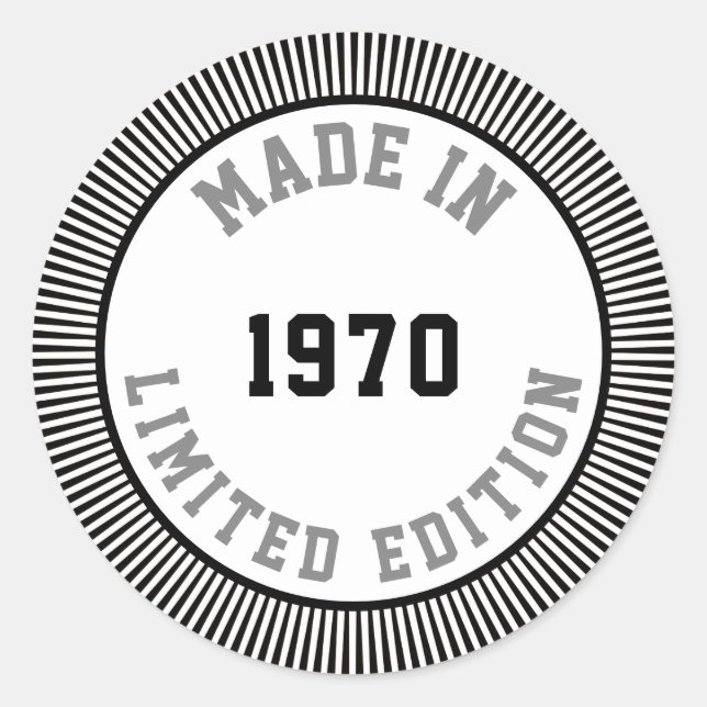Pegatina Redonda Hecho en 1970 (Anverso)