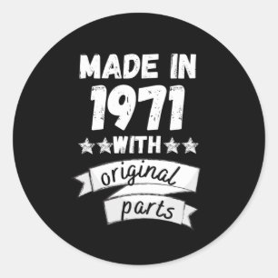 Pegatina Redonda hecho en 1971 con partes originales,