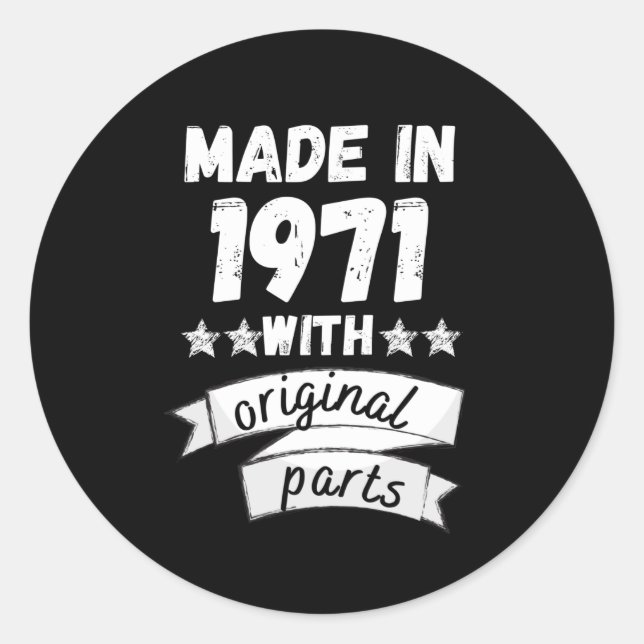 Pegatina Redonda hecho en 1971 con partes originales, (Anverso)