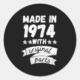 Pegatina Redonda hecho en 1974 con partes originales,