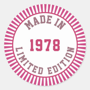 Pegatina Redonda Hecho en 1978