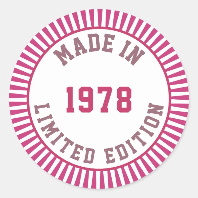 Pegatina Redonda Hecho en 1978 (Anverso)