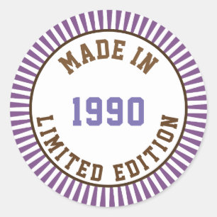 Pegatina Redonda Hecho en 1990