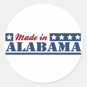 Pegatina Redonda Hecho en Alabama
