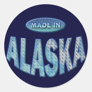 PEGATINA REDONDA HECHO EN ALASKA