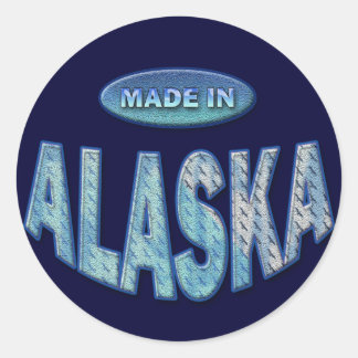 PEGATINA REDONDA HECHO EN ALASKA