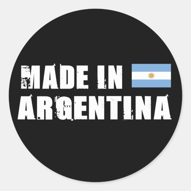 Pegatina Redonda Hecho en Argentina (Anverso)