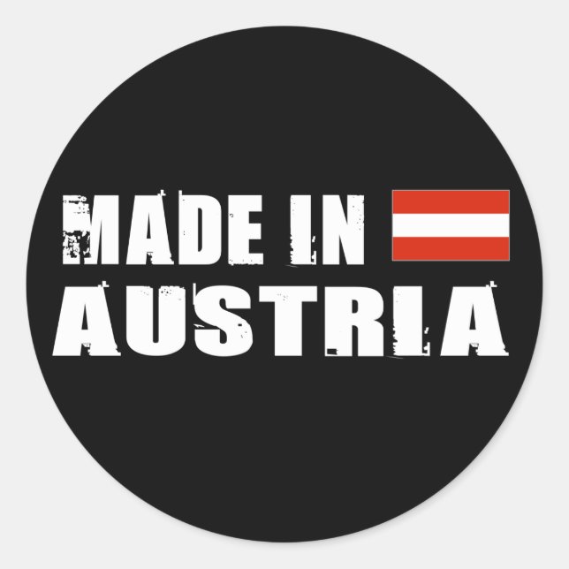 Pegatina Redonda Hecho en Austria (Anverso)