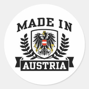 Pegatina Redonda Hecho en Austria