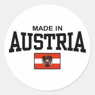 Pegatina Redonda Hecho en Austria