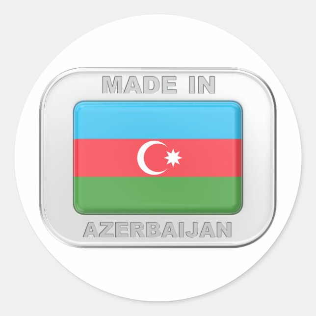 Pegatina Redonda Hecho en Azerbaiyán (Anverso)