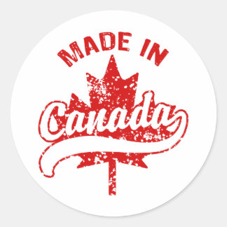 Pegatina Redonda Hecho en Canadá
