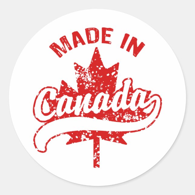 Pegatina Redonda Hecho en Canadá (Anverso)