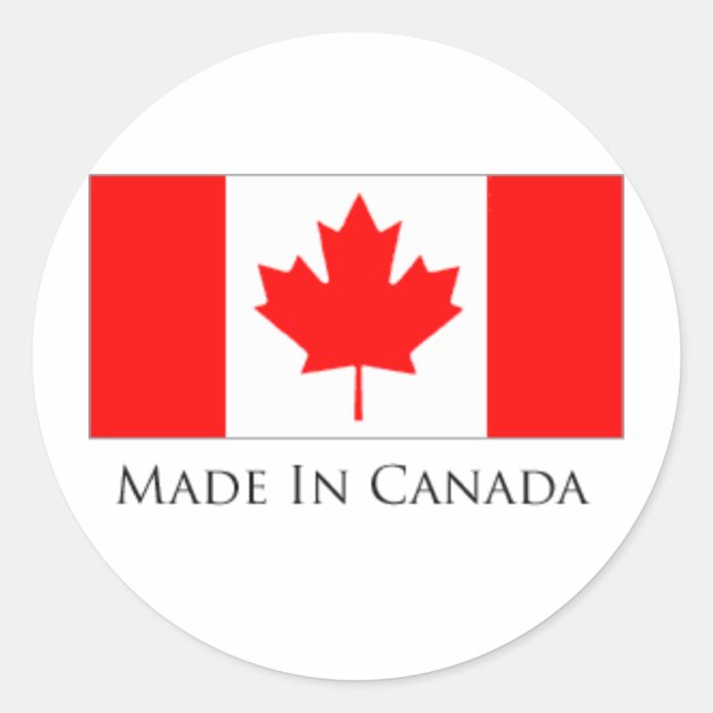 Pegatina Redonda Hecho en Canadá (Anverso)