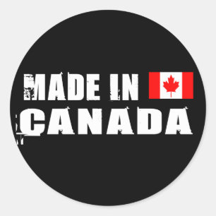 Pegatina Redonda Hecho en Canadá