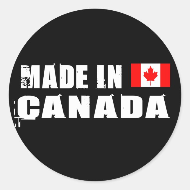 Pegatina Redonda Hecho en Canadá (Anverso)