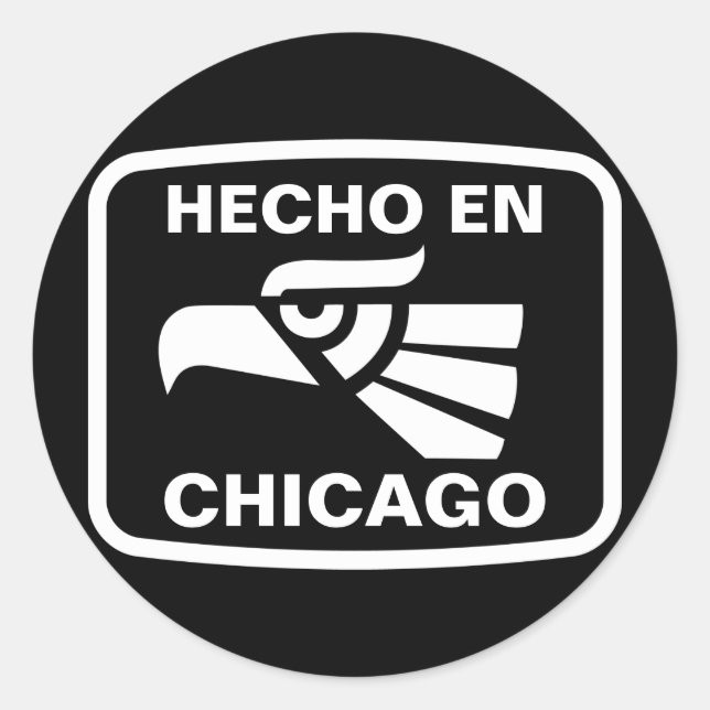 Pegatina Redonda Hecho en Chicago personalizado personalizado perso (Anverso)