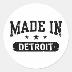 Pegatina Redonda Hecho en Detroit