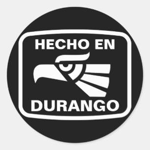 Pegatina Redonda Hecho en Durango personalizado personalizado perso