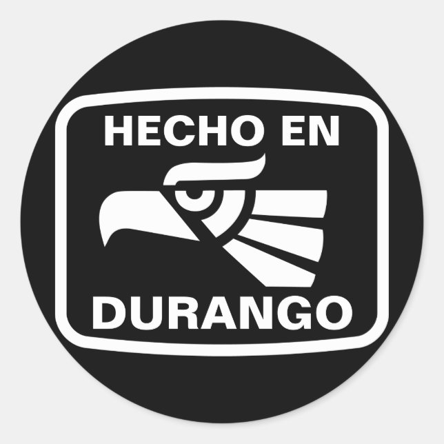 Pegatina Redonda Hecho en Durango personalizado personalizado perso (Anverso)