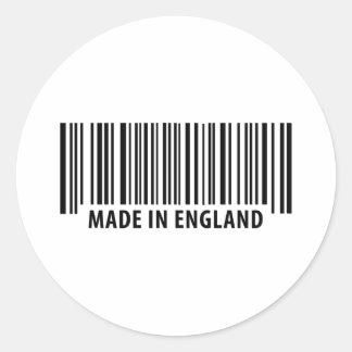 Pegatina Redonda hecho en england código de barras