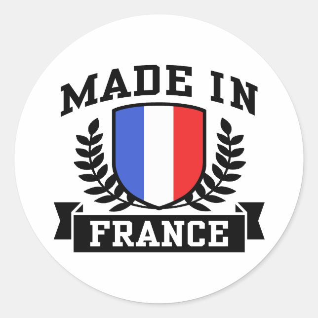 Pegatina Redonda Hecho en Francia (Anverso)