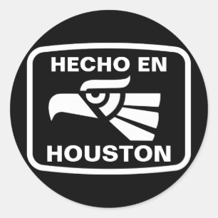 Pegatina Redonda Hecho en Houston personalizado personalizado perso