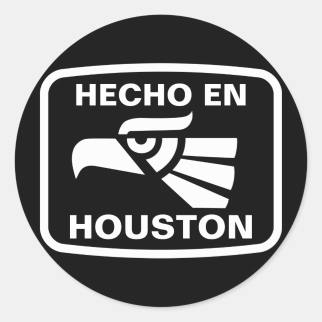 Pegatina Redonda Hecho en Houston personalizado personalizado perso (Anverso)