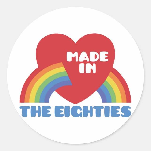 Pegatina Redonda Hecho en los años 80 (Anverso)
