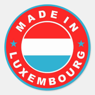 Pegatina Redonda hecho en luxemburgo marca del producto marca del p